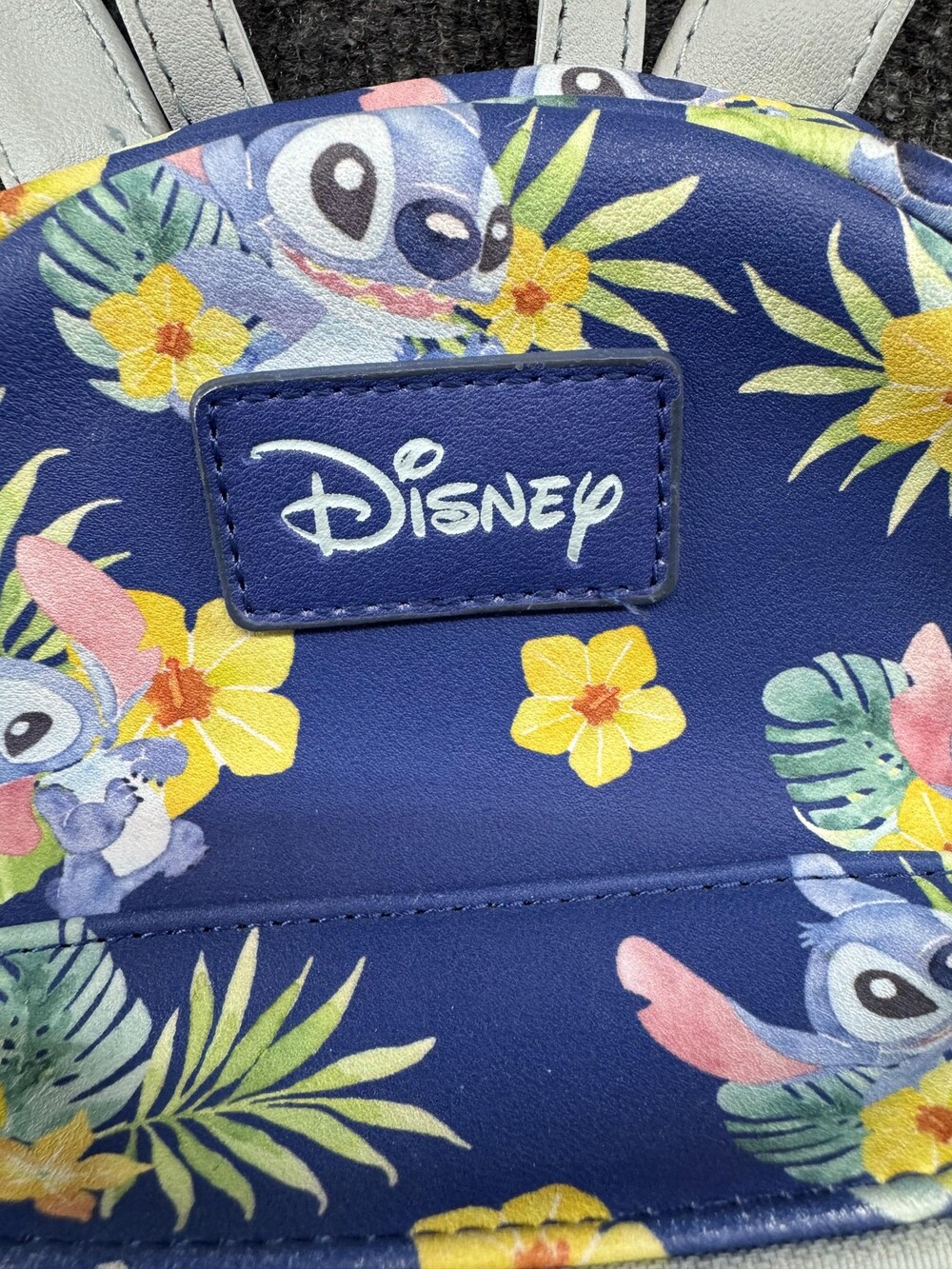 Loungefly Disney Stitch Mini Backpack Womens Blue Floral Tropical Charm Print - Picture 5 of 11